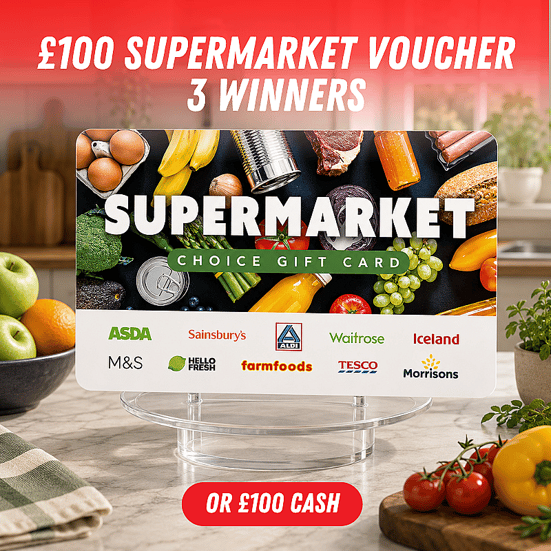 £100 Supermarket Voucher - 3 Winners 