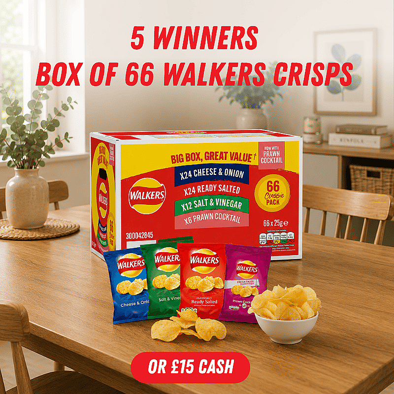 Box of 66 Walkers or Cash
