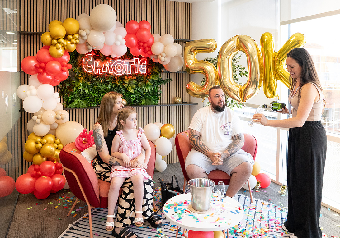 Winner celebration at the Chaotic HQ experience room