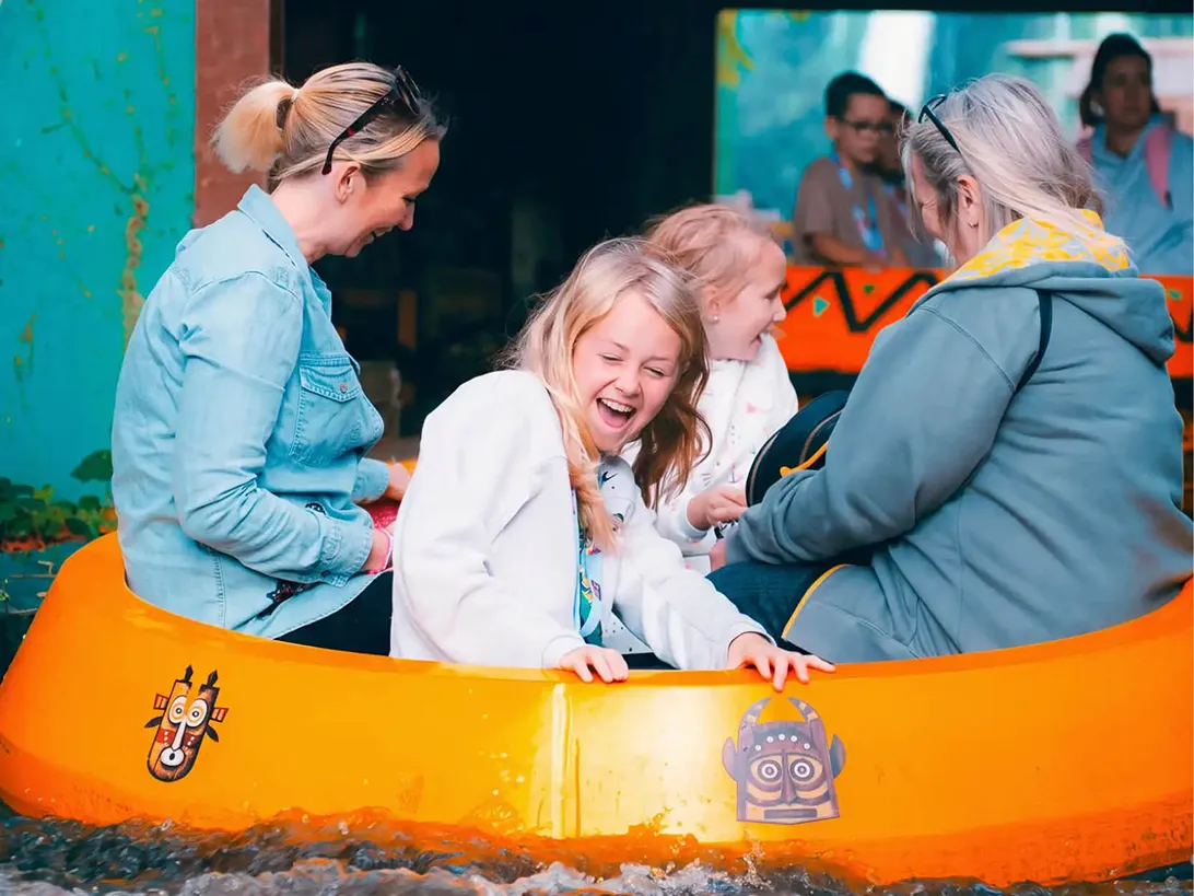 SEND families enjoying a water ride during the Chaotic Gulliver's takeover